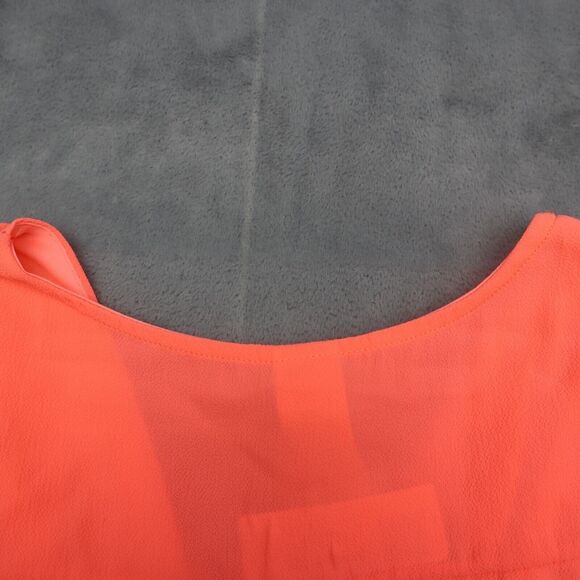 Coco Avante Romper Womens S Orange Sleeveless V Neck Ruffles Hem Pullover - Picture 13 of 16